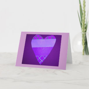 Festiva tarjeta del día de San Valentín púrpura