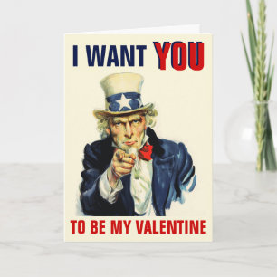 Festiva Tarjeta del día de San Valentín rara del tío Sam