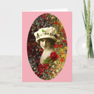 Festiva Tarjeta del día de San Valentín retra del collage
