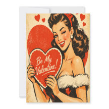 Tarjeta del Día de San Valentín Retro Romance Años