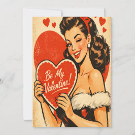 Festiva Tarjeta del Día de San Valentín Retro Romance Años