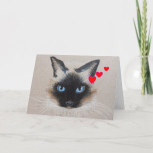 Festiva Tarjeta del día de San Valentín siamesa