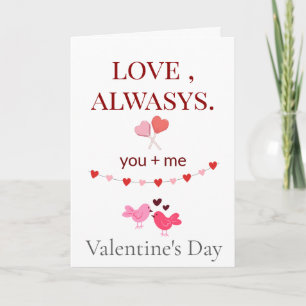 Festiva Tarjeta del Día de San Valentín Siempre Feliz Amor