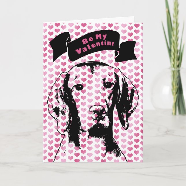 Festiva Tarjeta del día de San Valentín - silueta Reagan (Anverso)