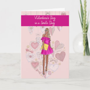 Festiva Tarjeta del Día de San Valentín Sonríe Día de la M