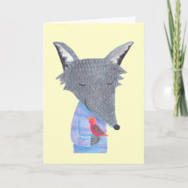 Festiva Tarjeta del Día de San Valentín Te Amo Pájaro Lobo