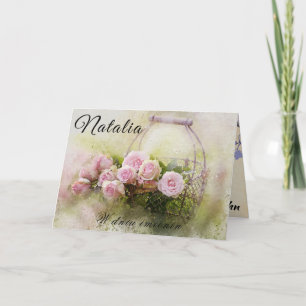 Festiva Tarjeta del día del nombre de Natalia en polaco pe