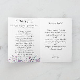 Festiva Tarjeta del día del nombre polaco de Kasia persona