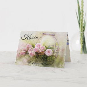 Festiva Tarjeta del día del nombre polaco de Kasia persona