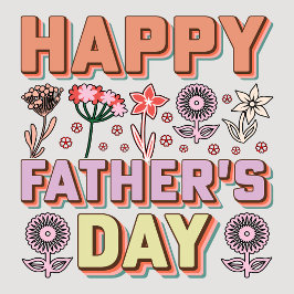 Festiva Tarjeta del Día del Padre Colorida Floral Feliz