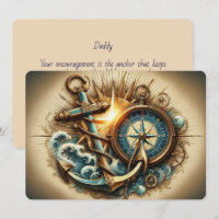 Tarjeta del Día del Padre Compass & Anchor