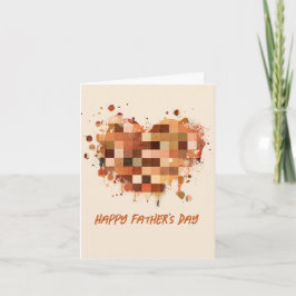 Festiva Tarjeta del Día del Padre con corazón de bloque de