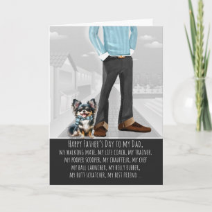 Festiva Tarjeta del Día del Padre con perro Chihuahua de p