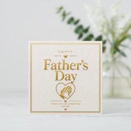 Festiva Tarjeta del Día del Padre con relieve en oro elega
