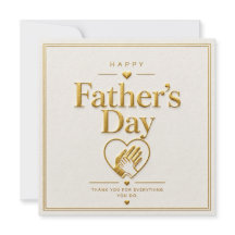 Tarjeta del Día del Padre con relieve en oro elega