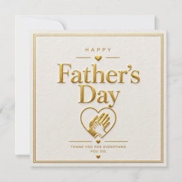 Festiva Tarjeta del Día del Padre con relieve en oro elega