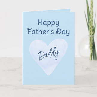 Festiva Tarjeta del Día del Padre Corazón Azul Feliz