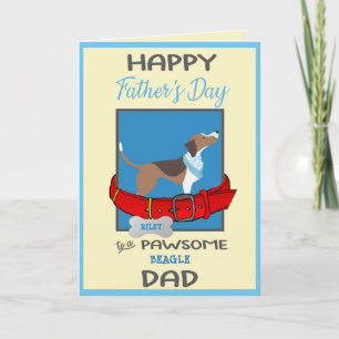 Festiva Tarjeta del Día del Padre de tu perro Beagle