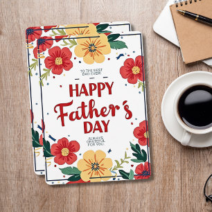 Festiva Tarjeta del Día del Padre Floral Para el Mejor Pap