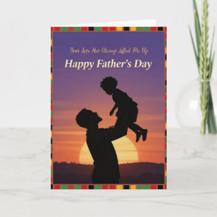 Festiva Tarjeta del Día del Padre Levantado por el Amor