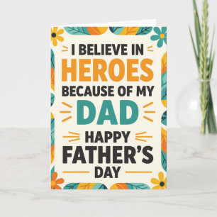 Festiva Tarjeta del Día del Padre: Mi héroe papá