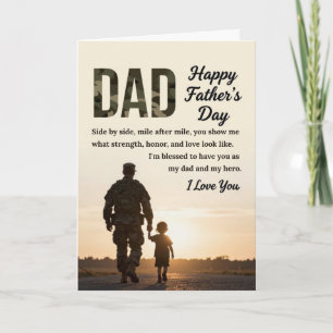 Festiva Tarjeta del Día del Padre militar