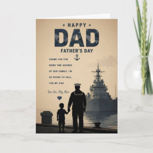 Festiva Tarjeta del Día del Padre militar