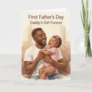 Festiva Tarjeta del Día del Padre para la Niña de Papá