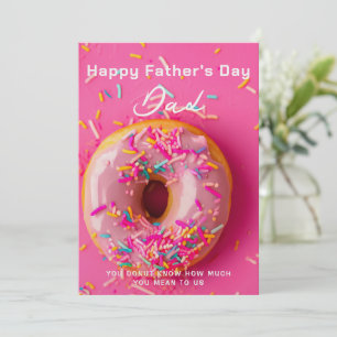 Festiva Tarjeta del Día del Padre para Papá con Donut Rosq