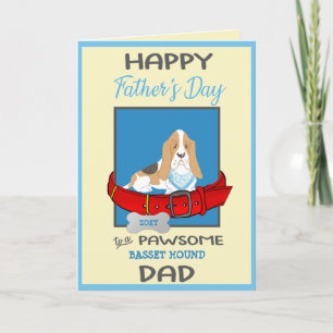 Festiva Tarjeta del Día del Padres de tu Perro del Hound B