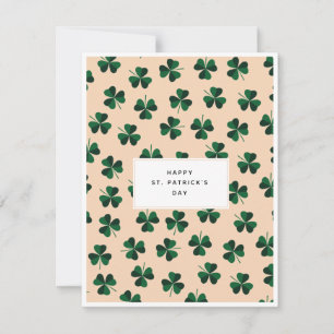Festiva Tarjeta del Día del Patrón minimalista San Patrici