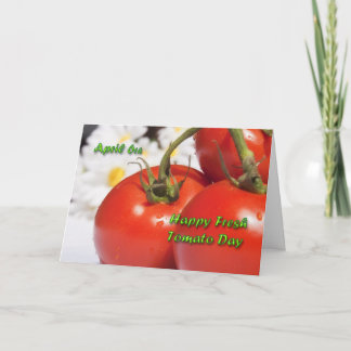Festiva Tarjeta del Día del Tomate Fresco 6 de abril