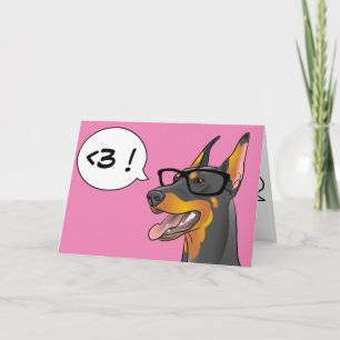 Festiva Tarjeta del dibujo animado del friki del Doberman