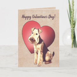 Festiva Tarjeta del el día de San Valentín de Airedale