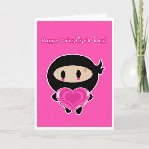 Festiva Tarjeta del el día de San Valentín de Kawaii Ninja