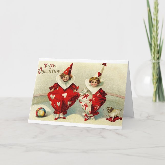 Festiva Tarjeta del el día de San Valentín del Harlequin (Anverso)