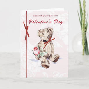 Festiva Tarjeta del el día de San Valentín del oso