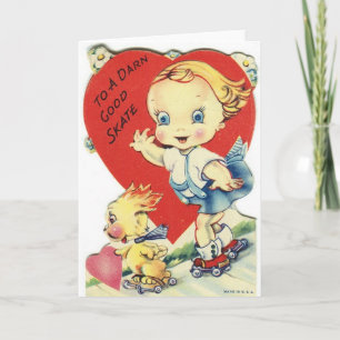 Festiva Tarjeta del el día de San Valentín del patinador