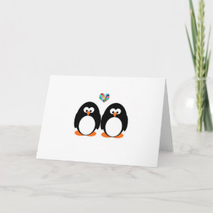 Festiva Tarjeta del el día de San Valentín del pingüino