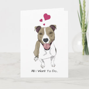 Festiva Tarjeta del el día de San Valentín del pitbull