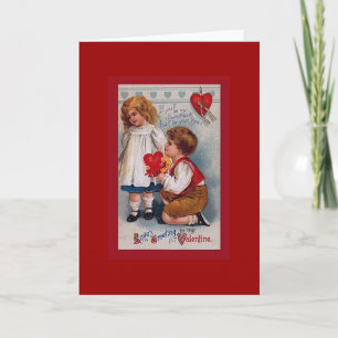 Festiva Tarjeta del el día de San Valentín del vintage