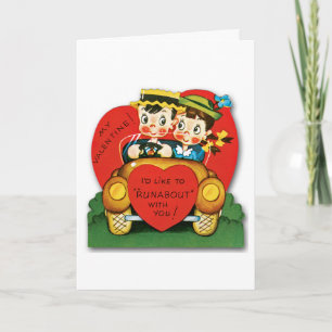 Festiva Tarjeta del el día de San Valentín del vintage