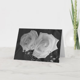 Festiva Tarjeta del el día de San Valentín - rosas blancos