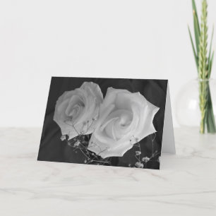 Festiva Tarjeta del el día de San Valentín - rosas blancos