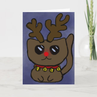 Festiva Tarjeta del gatito del copo de nieve