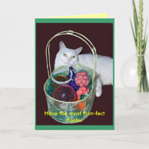Festiva Tarjeta del gato de Pascua