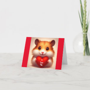 Festiva Tarjeta del hámster Lindo Con Corazón