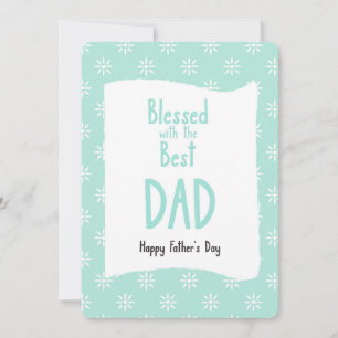 Festiva Tarjeta del Mejor Papá Verde Menta con Margarita