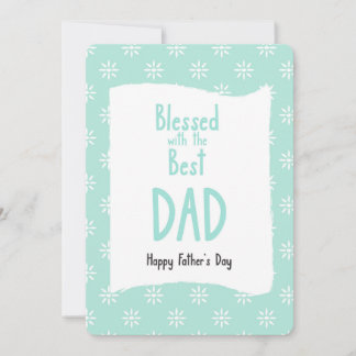 Festiva Tarjeta del Mejor Papá Verde Menta con Margarita