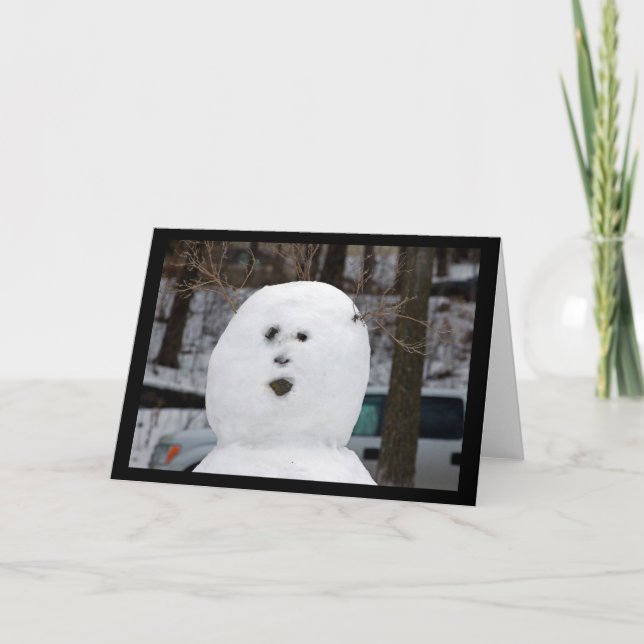 Festiva Tarjeta del muñeco de nieve (Anverso)
